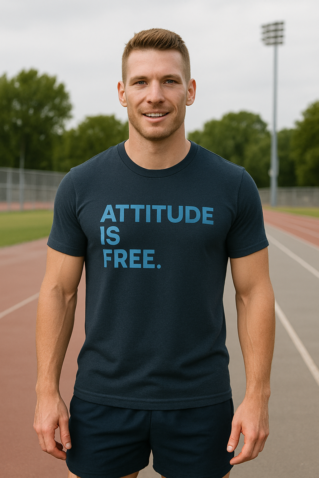 Men's Classic Three Line Navy T-Shirts