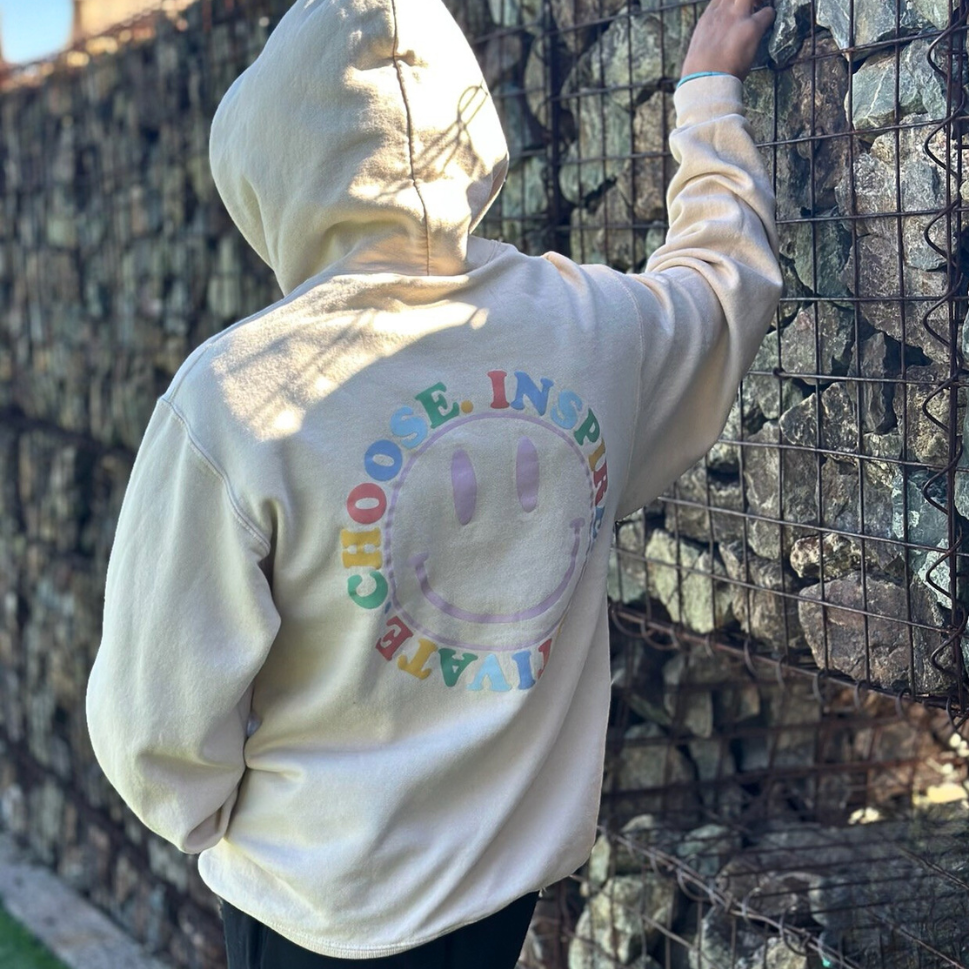 Choose. Inspire. Motivate. Tan Hoodie