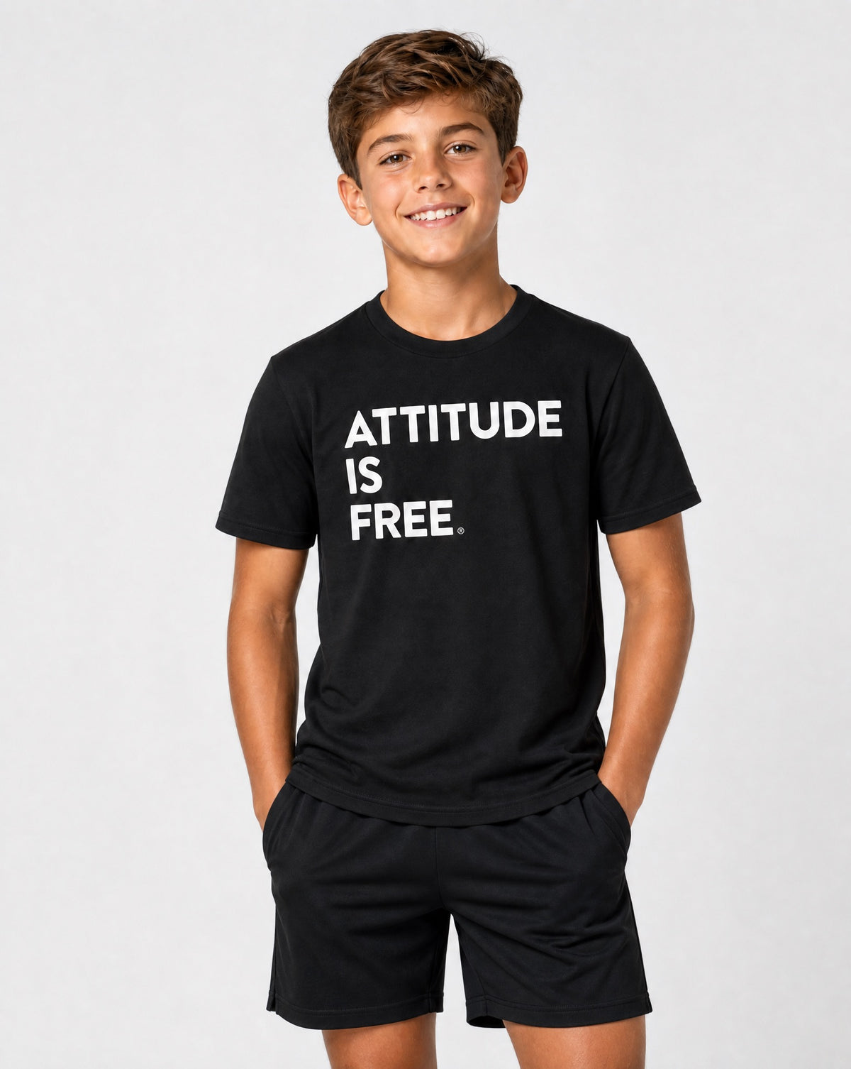 Youth Three-Line Black T-Shirt