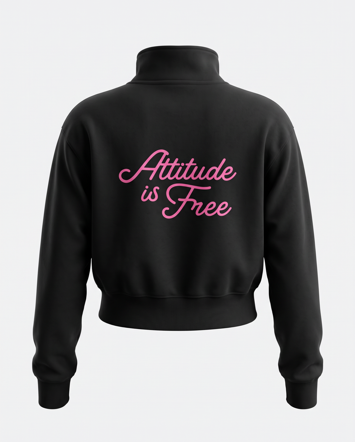 Script Cropped Zip Pullover