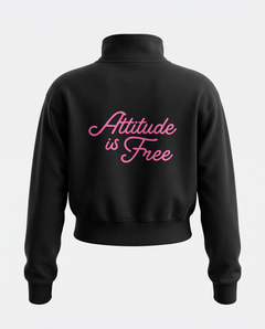 Script Cropped Zip Pullover