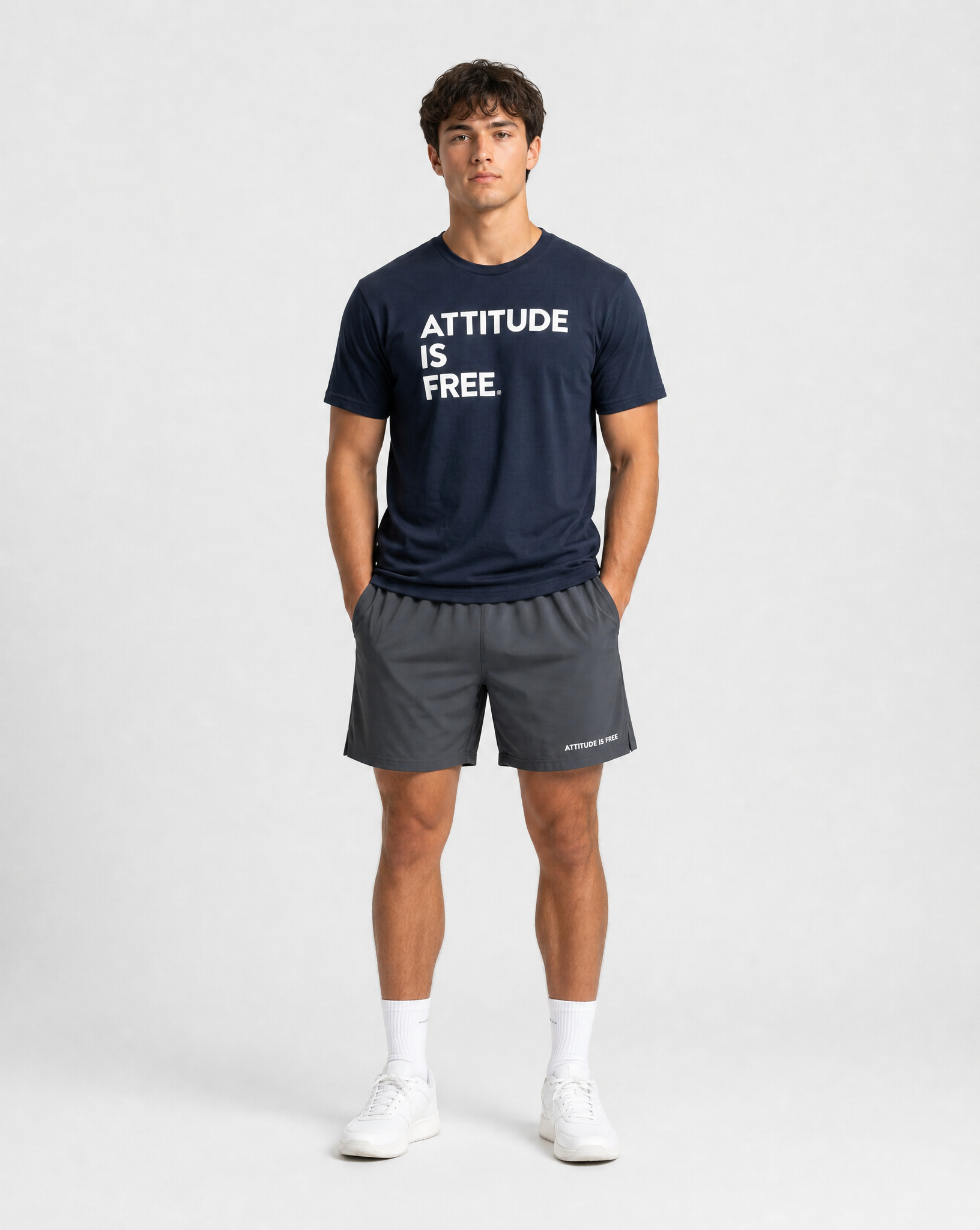 Men's Classic Three Line Navy T-Shirt