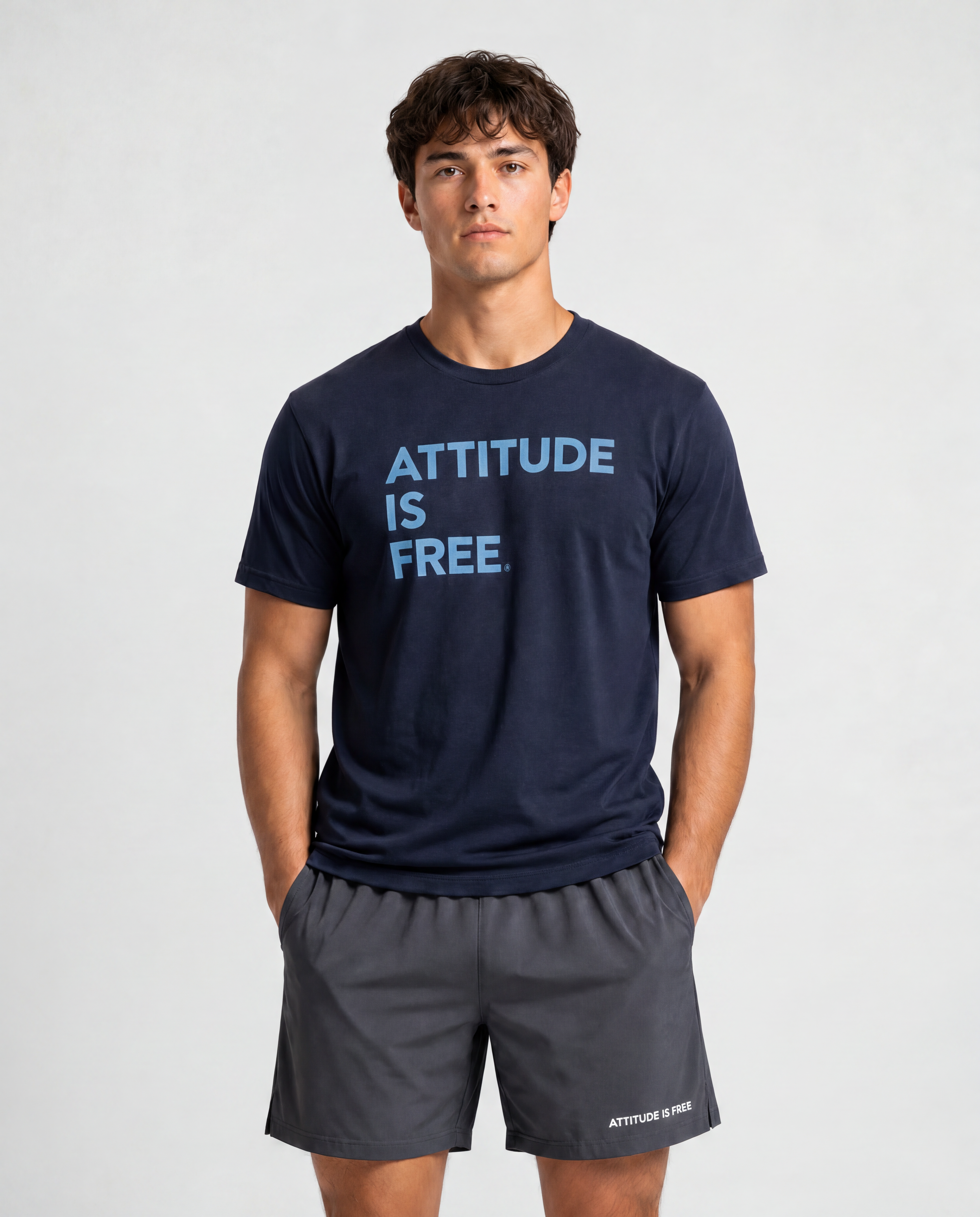 Men's Classic Three Line Navy T-Shirts