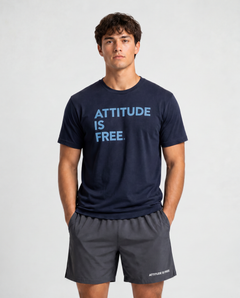 Men's Classic Three Line Navy T-Shirts