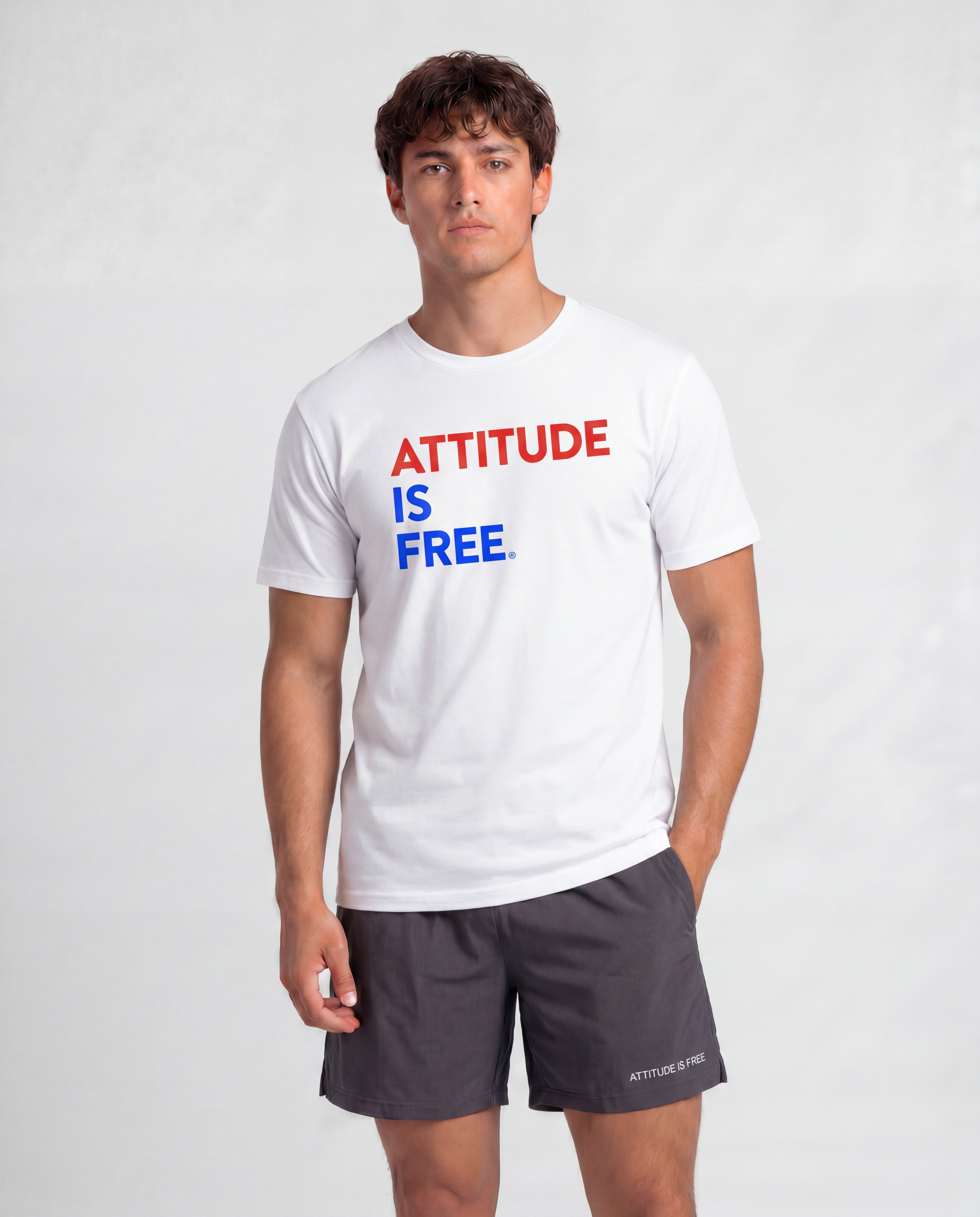 Three Line USA White T-Shirt