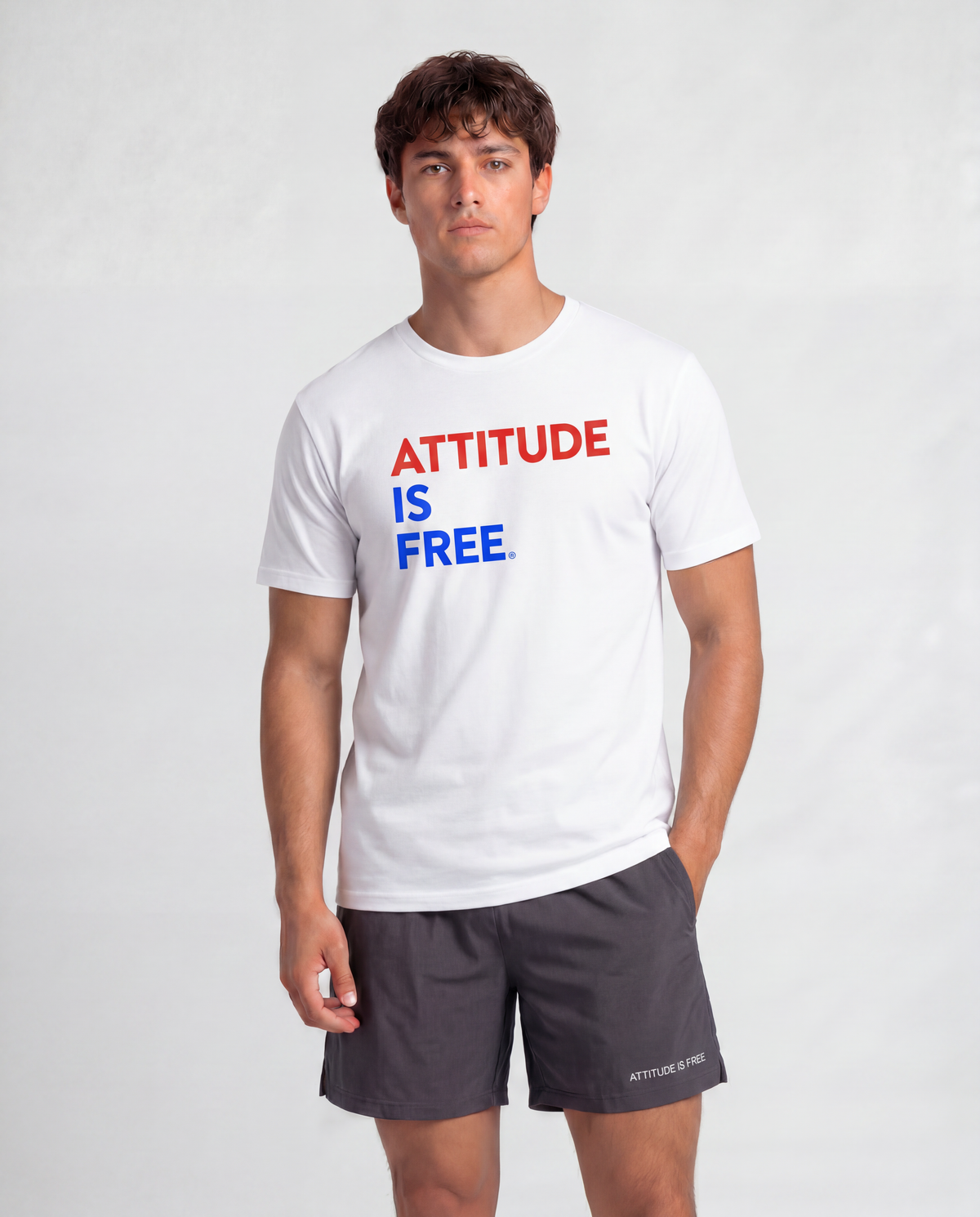 Three Line USA White T-Shirt