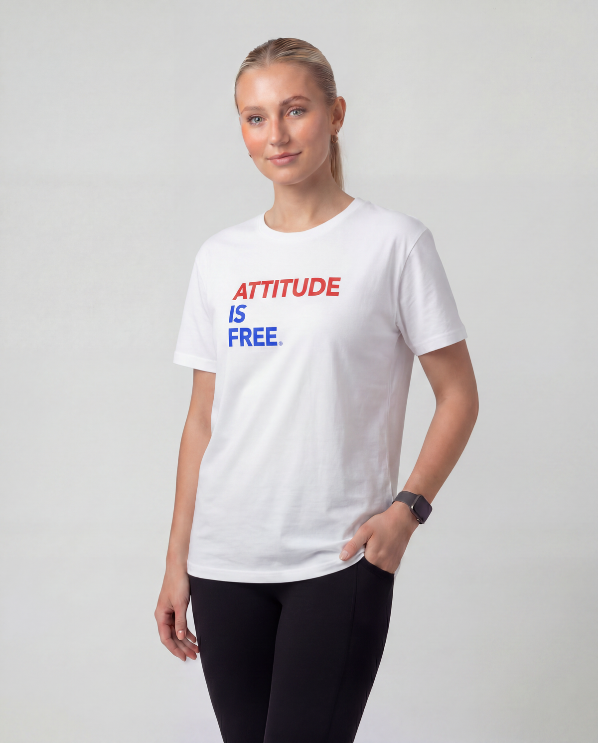 Three Line USA White T-Shirt