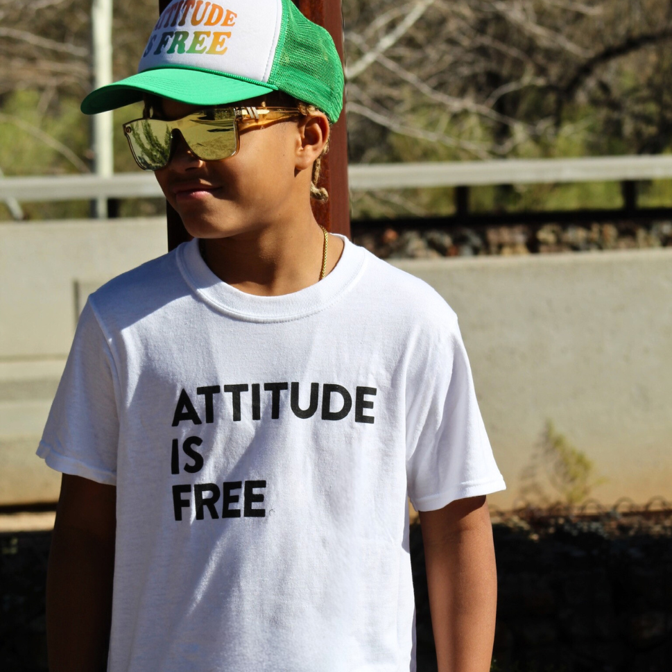Youth Three-Line White T-Shirt